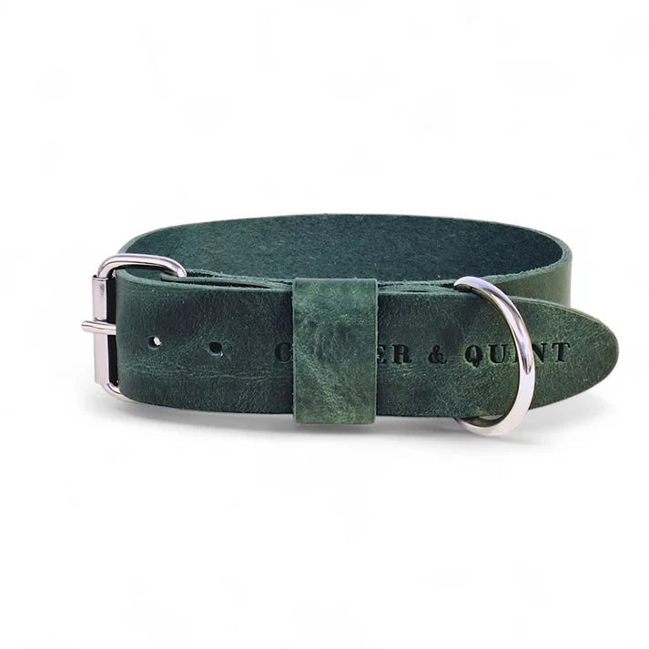 Breites Lederhalsband in Grün von Cooper &amp; Quint