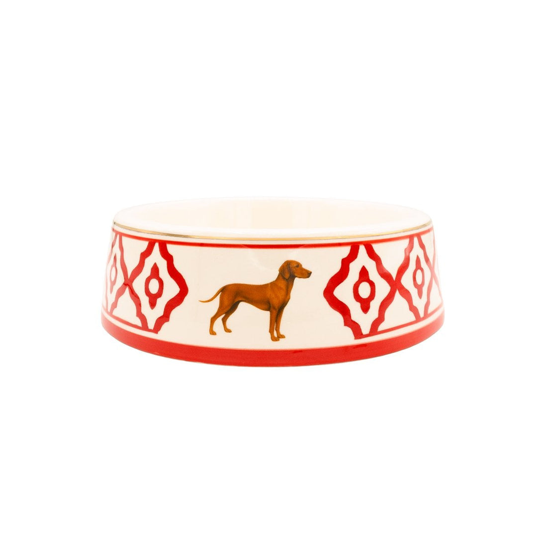 Hundenapf Vizsla von Michael Platin Design, handbemalte Keramik mit Goldrand