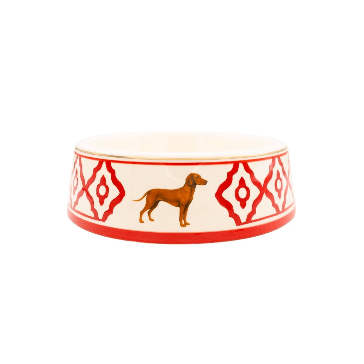 Hundenapf Vizsla von Michael Platin Design, handbemalte Keramik mit Goldrand