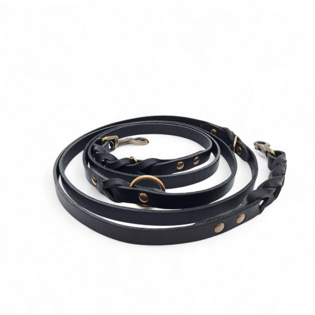 Verstellbare Lederleine TWISTED SWITCH in Schwarz von Cooper &amp; Quint