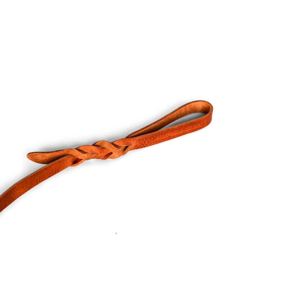 Geflochtene Lederleine TWISTED in Cognac von Cooper &amp; Quint