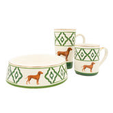 Große Teetasse Vizsla von Michael Platin Design, handbemalt mit Goldrand