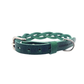 Geflochtenes Lederhalsband TWISTED in Grün von Cooper & Quint