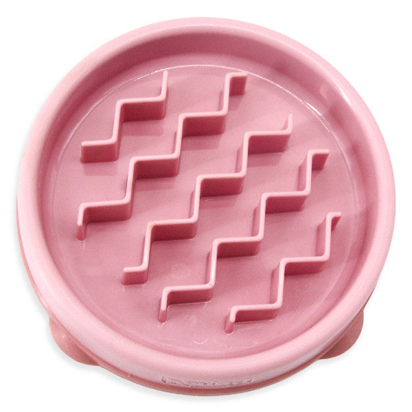 Outward Hound Fun Feeder Slo Bowl Wave Pink