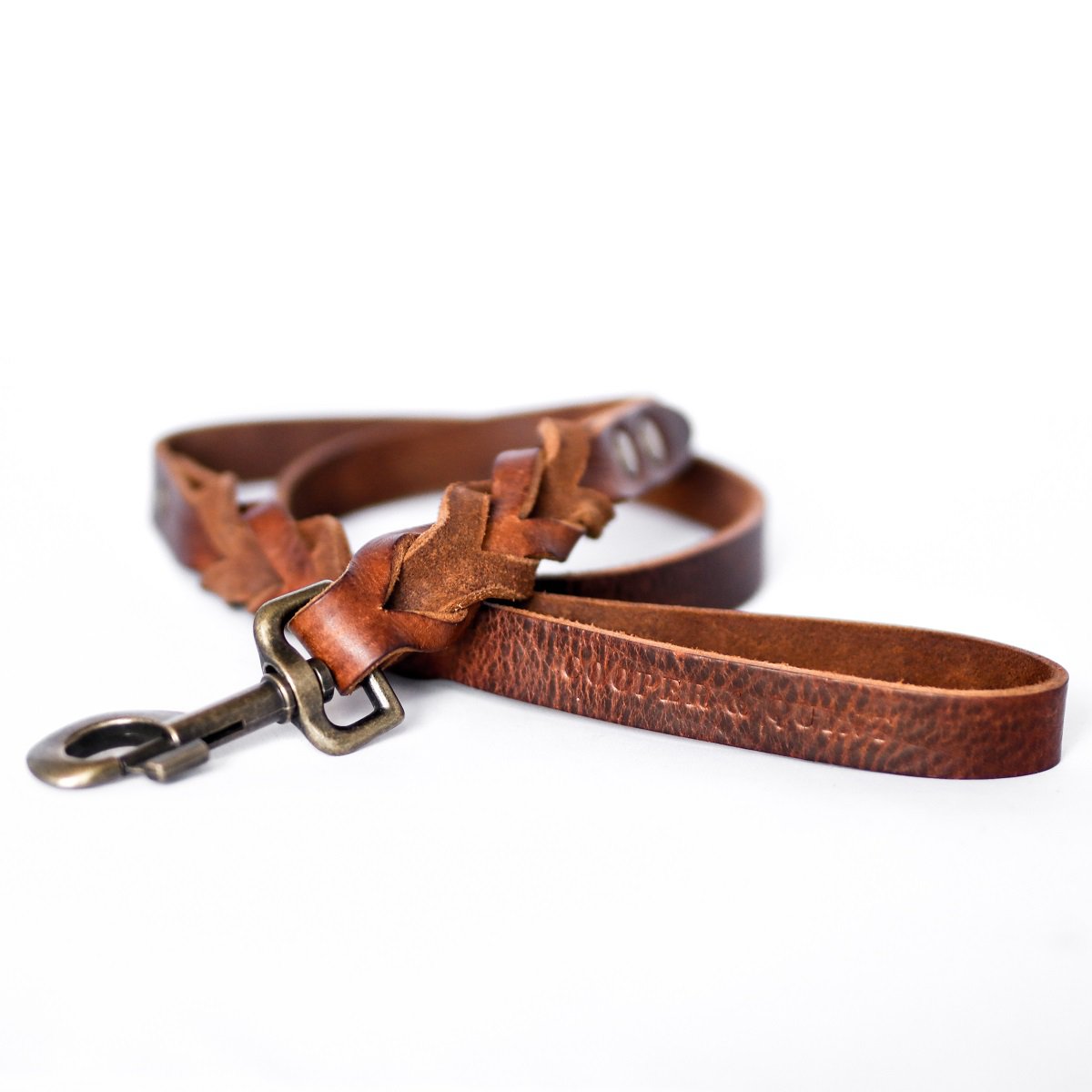 Geflochtene Lederleine TWISTED in Braun von Cooper &amp; Quint