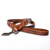 Geflochtene Lederleine TWISTED in Braun von Cooper & Quint