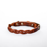 Geflochtenes Lederhalsband TWISTED in Braun von Cooper & Quint