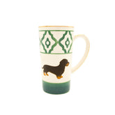 Große Teetasse Dackel von Michael Platin Design, handbemalt mit Goldrand
