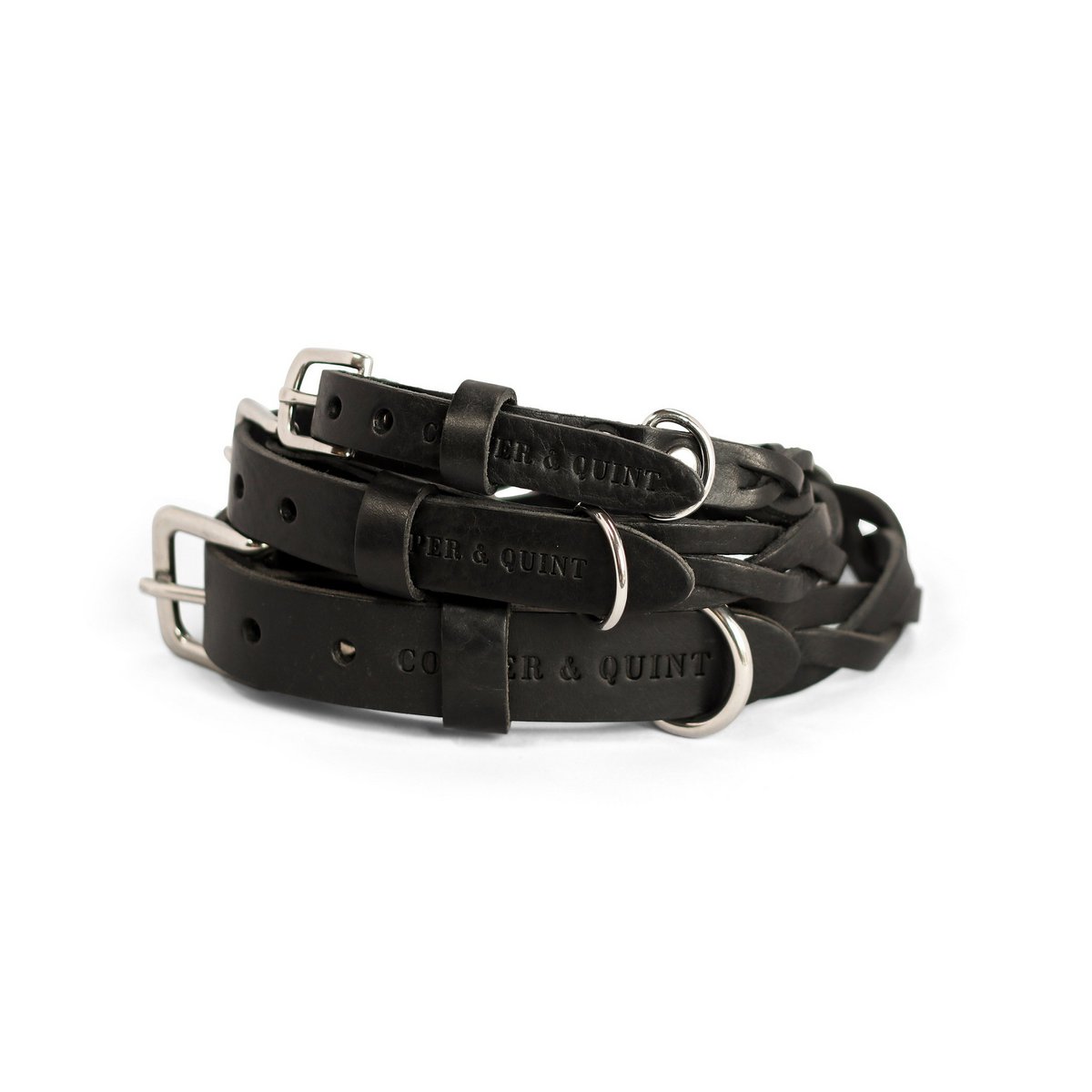 Geflochtenes Lederhalsband TWISTED in Schwarz von Cooper &amp; Quint