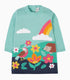 Frugi Ava Strickkleid Mintgrün mit Regenbogen