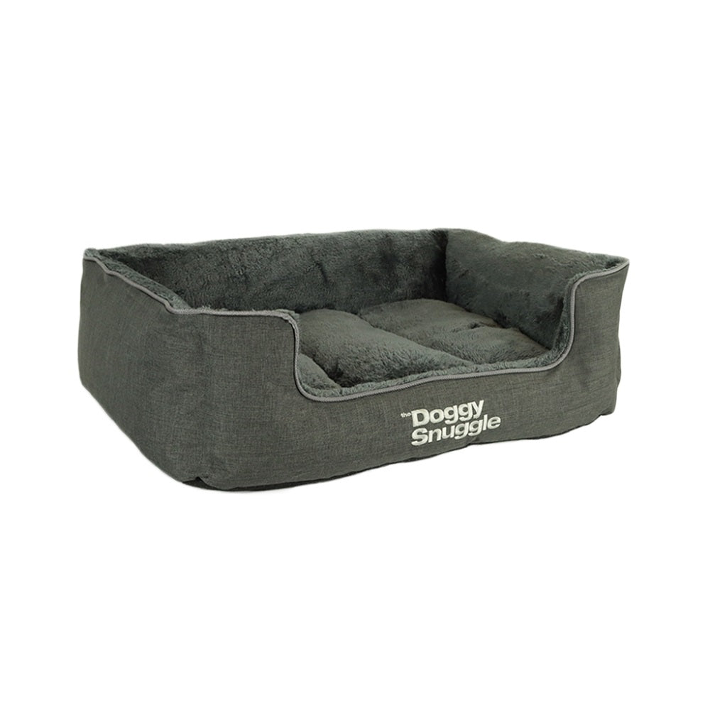 Doggy Snuggle Strong Hundekörbchen in Schwarz, wasserdicht mit Polarfleece