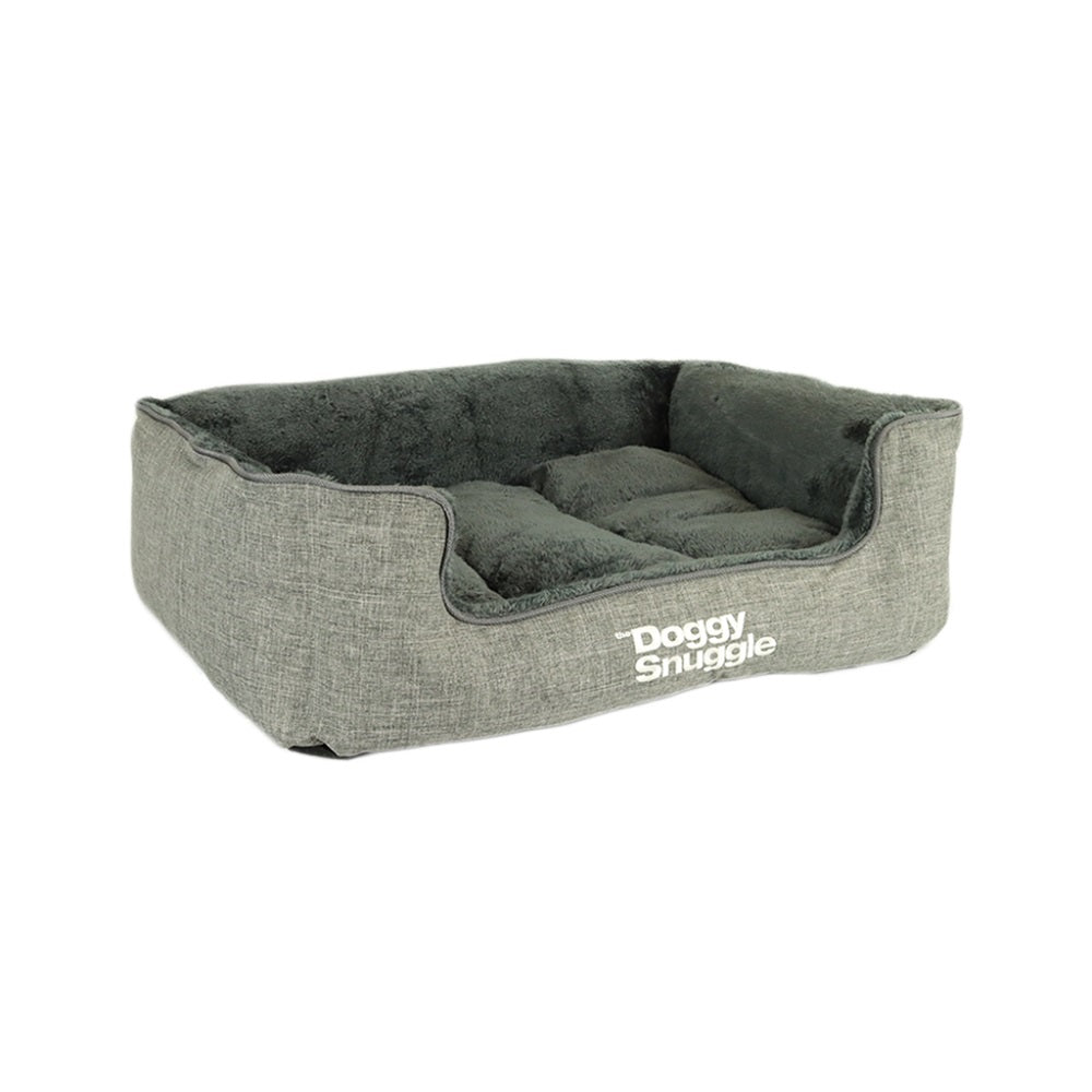 Doggy Snuggle Strong Hundekörbchen in Hellgrau, wasserdicht mit Polarfleece