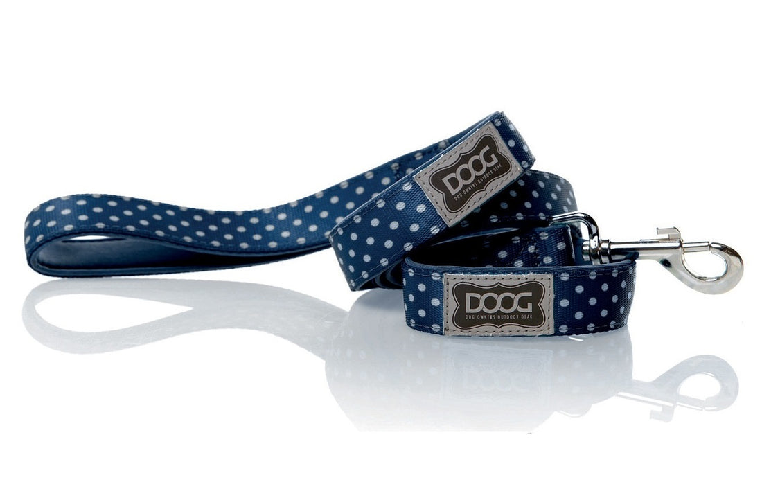 DOOG Neopren Hundeleine Stella Navy mit Polka Dots