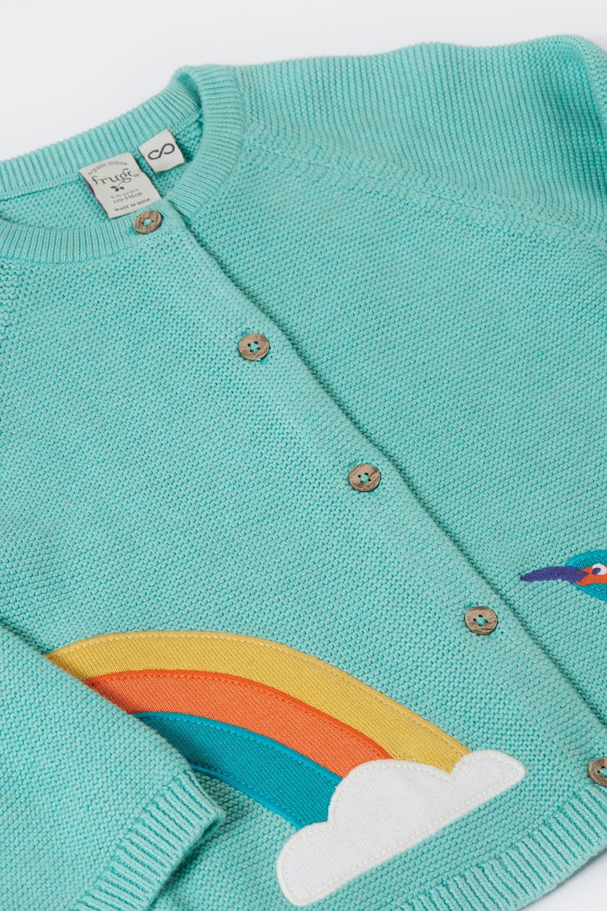 Frugi Colby Strickjacke Mintgrün – Ansicht 2