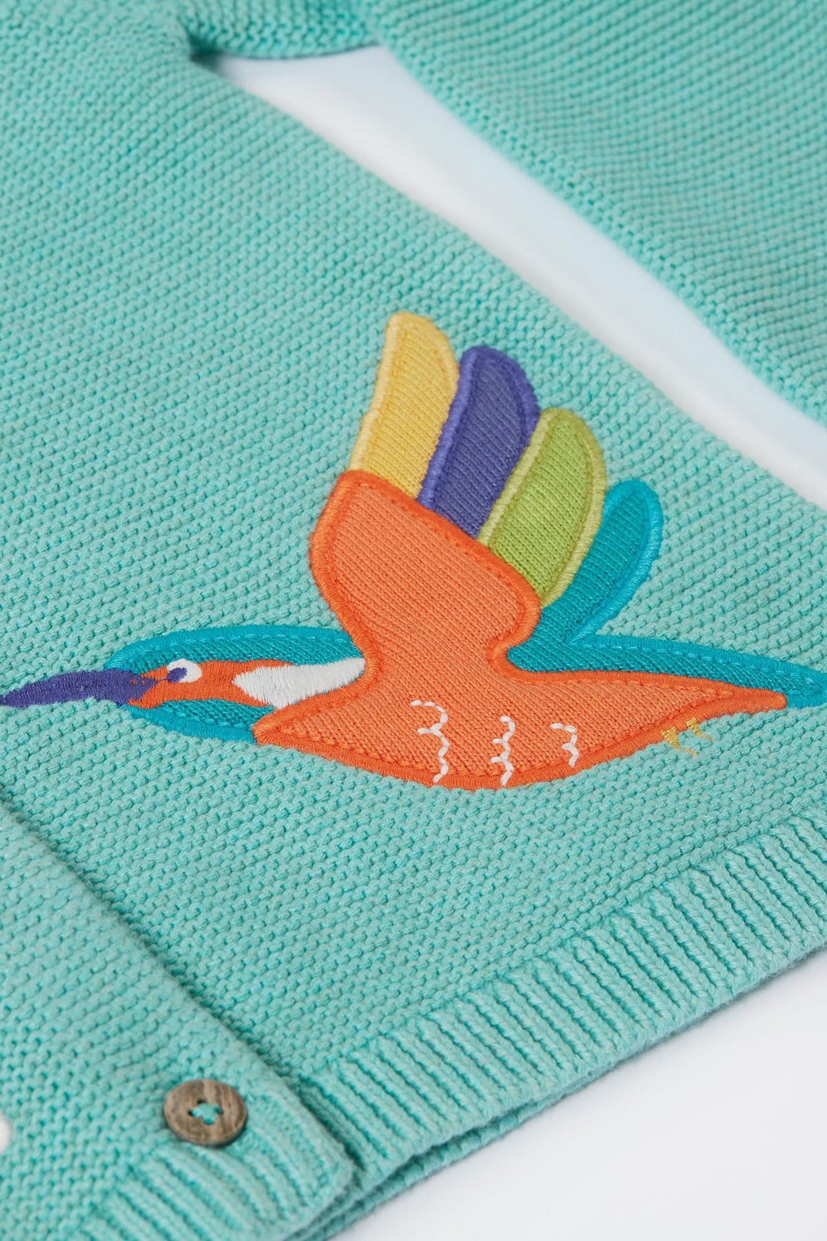 Frugi Colby Strickjacke Mintgrün – Ansicht 3