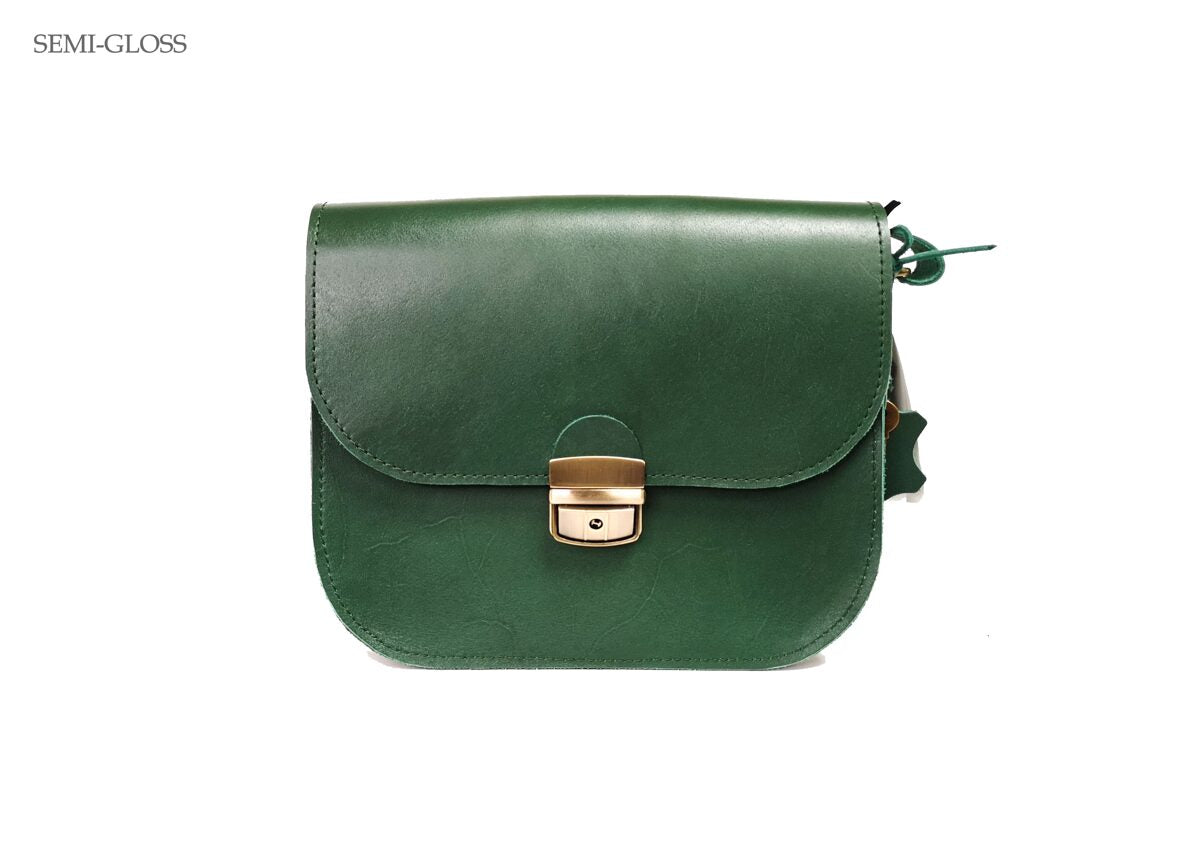 Satteltasche aus Leder in Grün – Ansicht 5