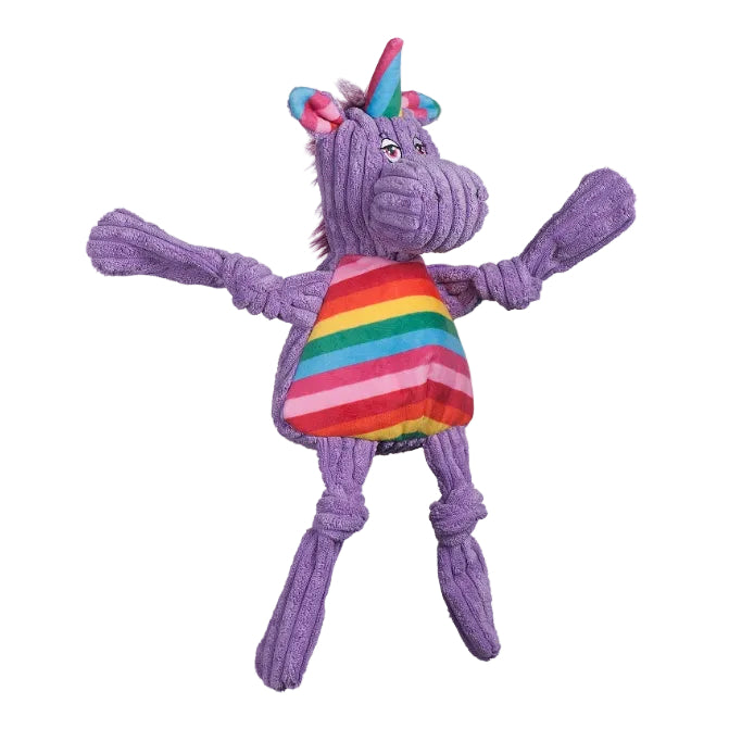 HuggleHounds Rainbow Unicorn Knottie Hundespielzeug