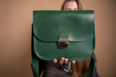 Satteltasche aus Leder in Grün