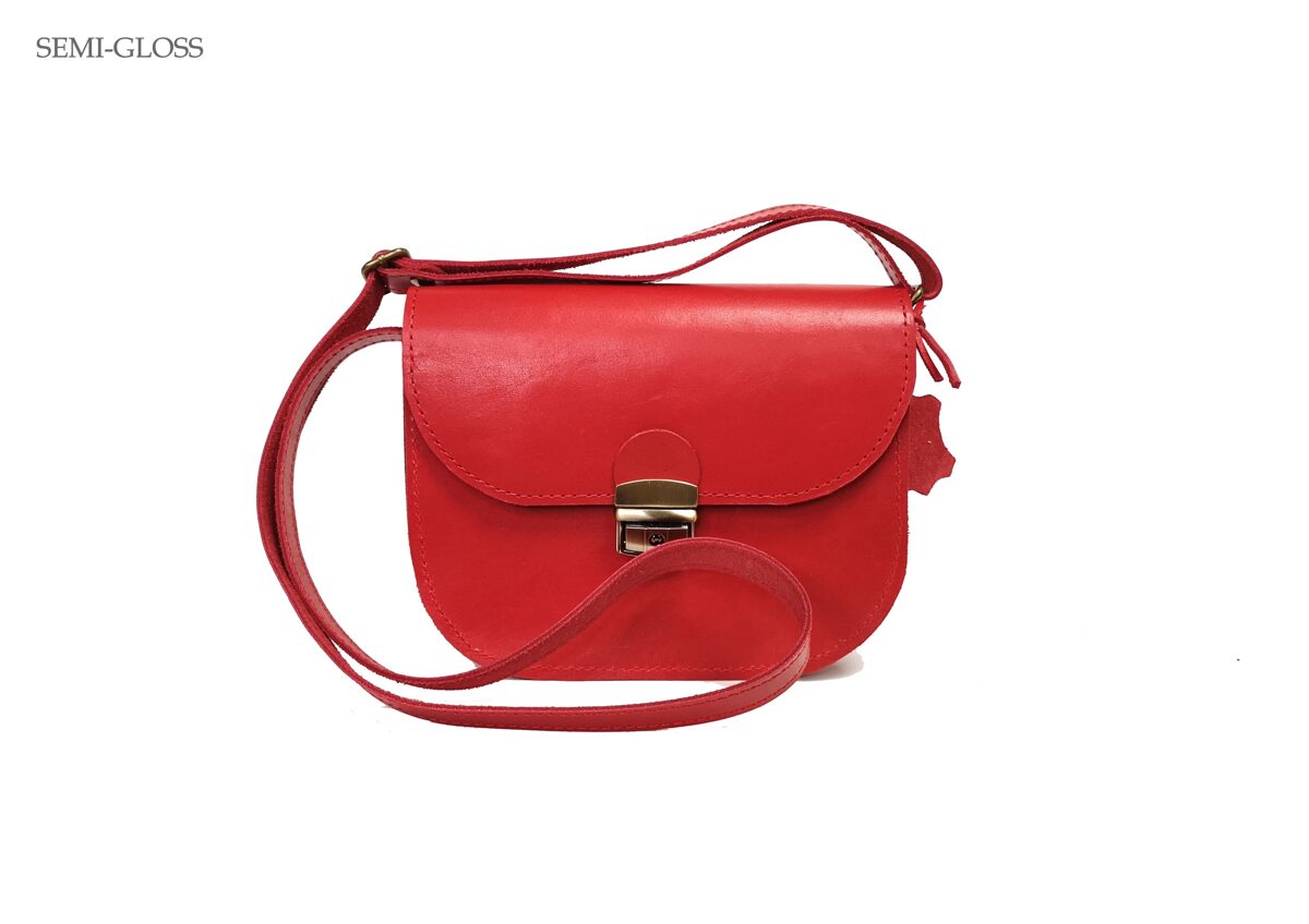 Satteltasche aus Leder in Rot – Ansicht 5