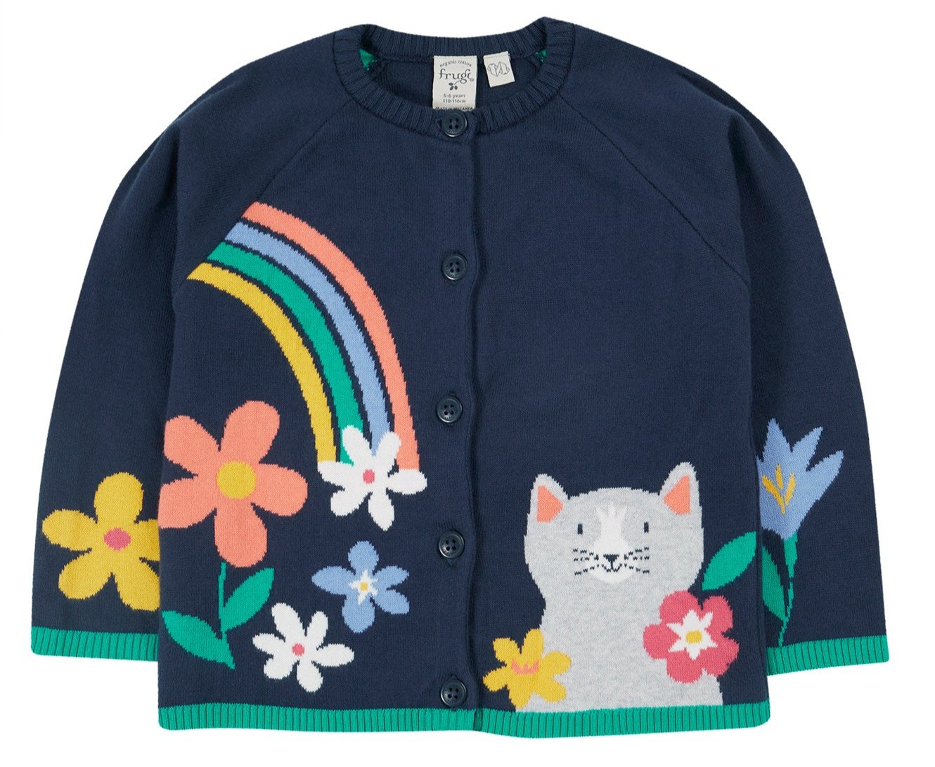 Strickjacke mit Katze von Frugi