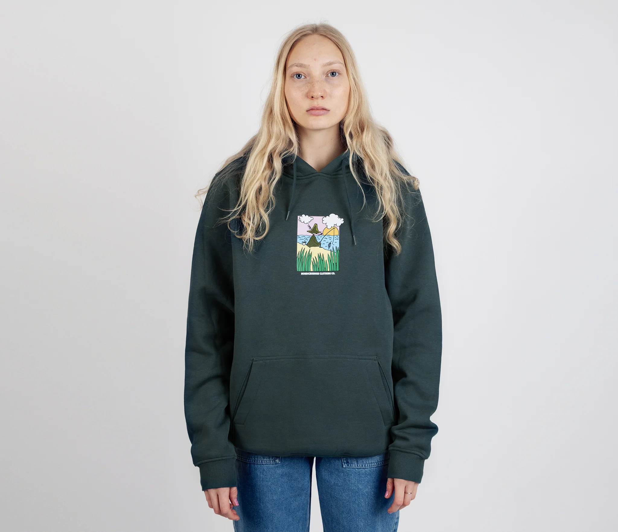 Snufkin Fishing Hoodie Unisex - Dunkelgrün