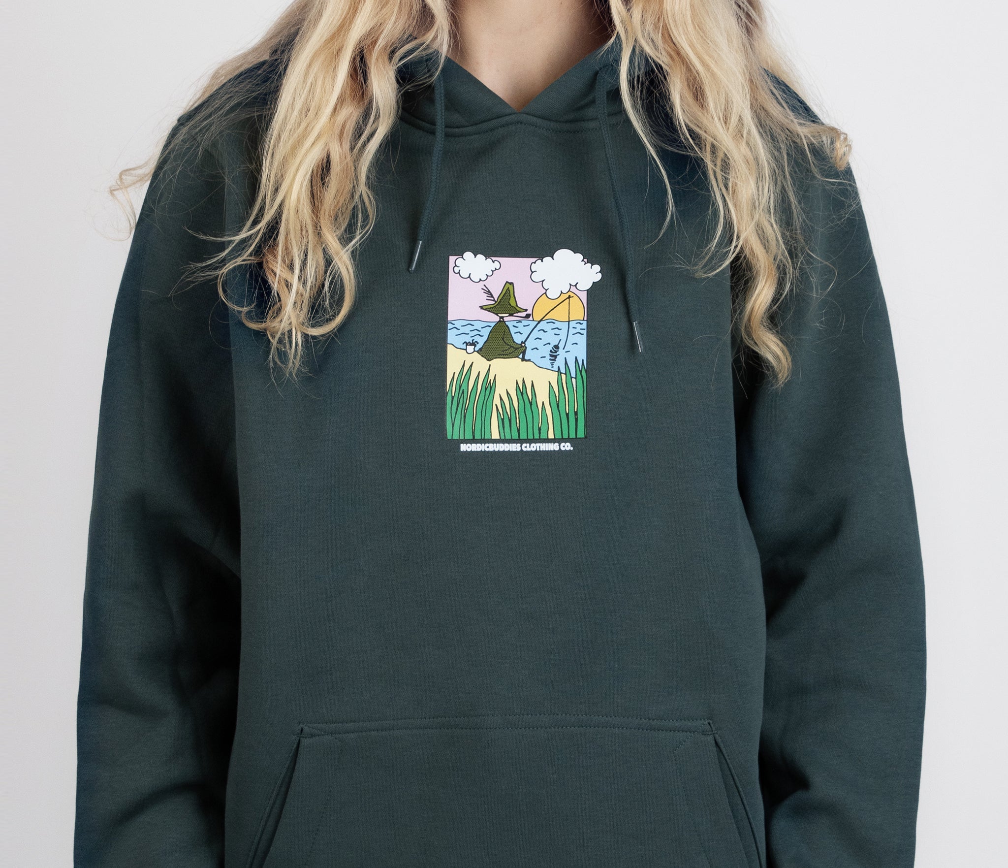 Snufkin Fishing Hoodie Unisex - Dunkelgrün