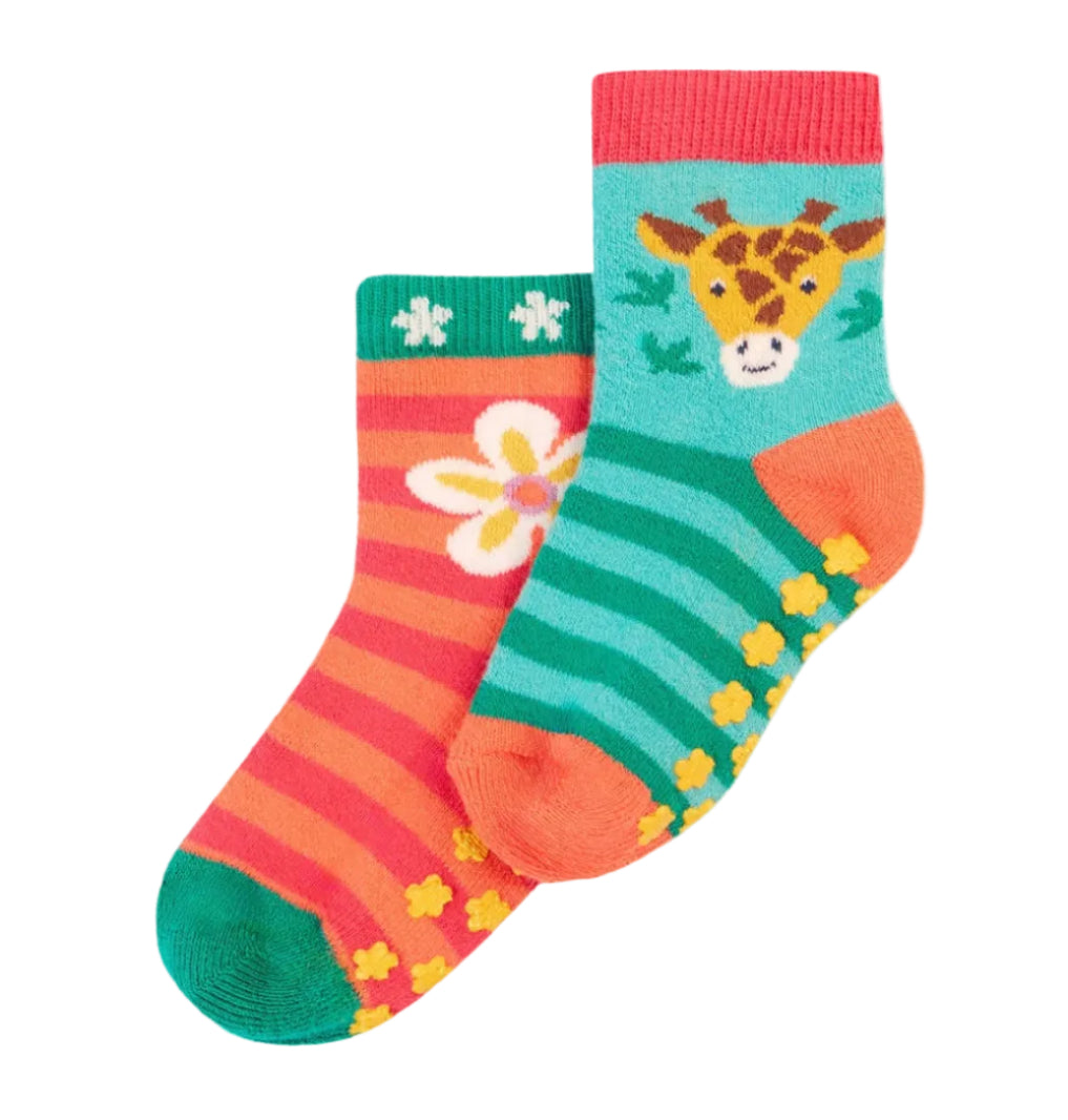 Frugi Stoppersocken 2er-Set Giraffe