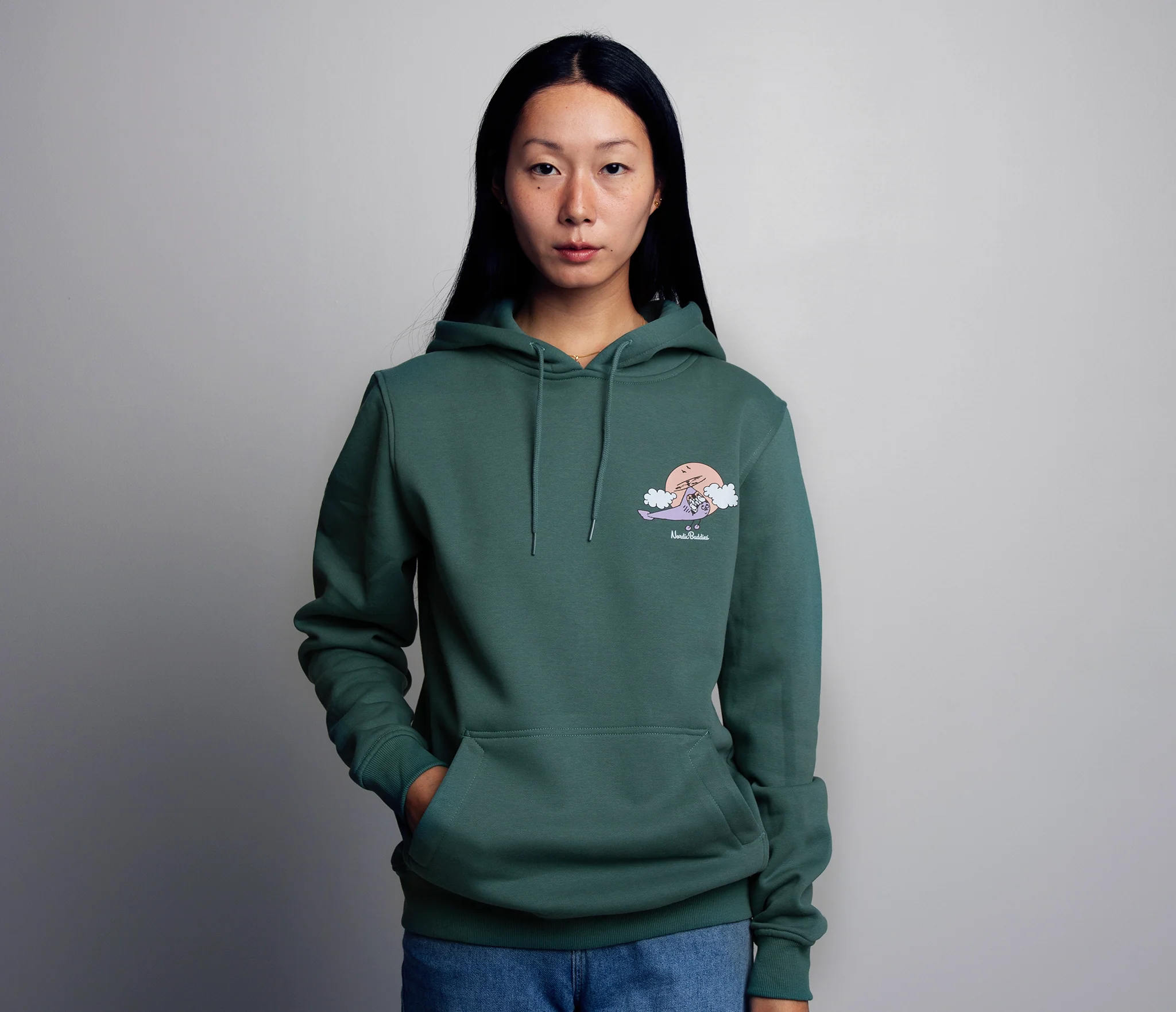 Organic Premium Hoodie Mumin - Grün