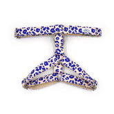 Hundegeschirr aus Baumwolle mit blauem Leopardenmuster von Bande de Canailles