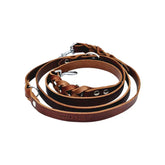 Verstellbare Lederleine TWISTED SWITCH in Braun von Cooper & Quint