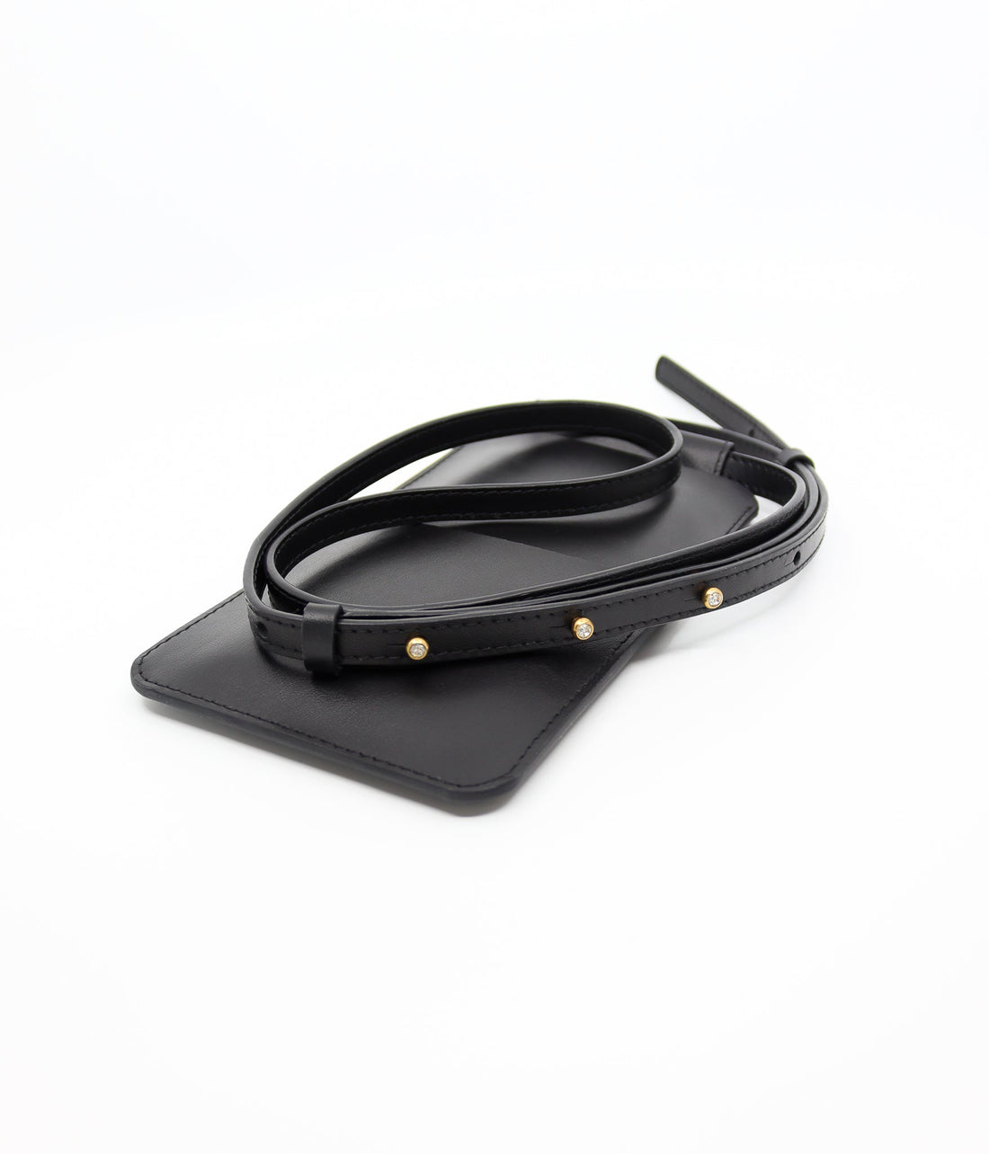 Handytasche aus Leder in Schwarz – Ansicht 2