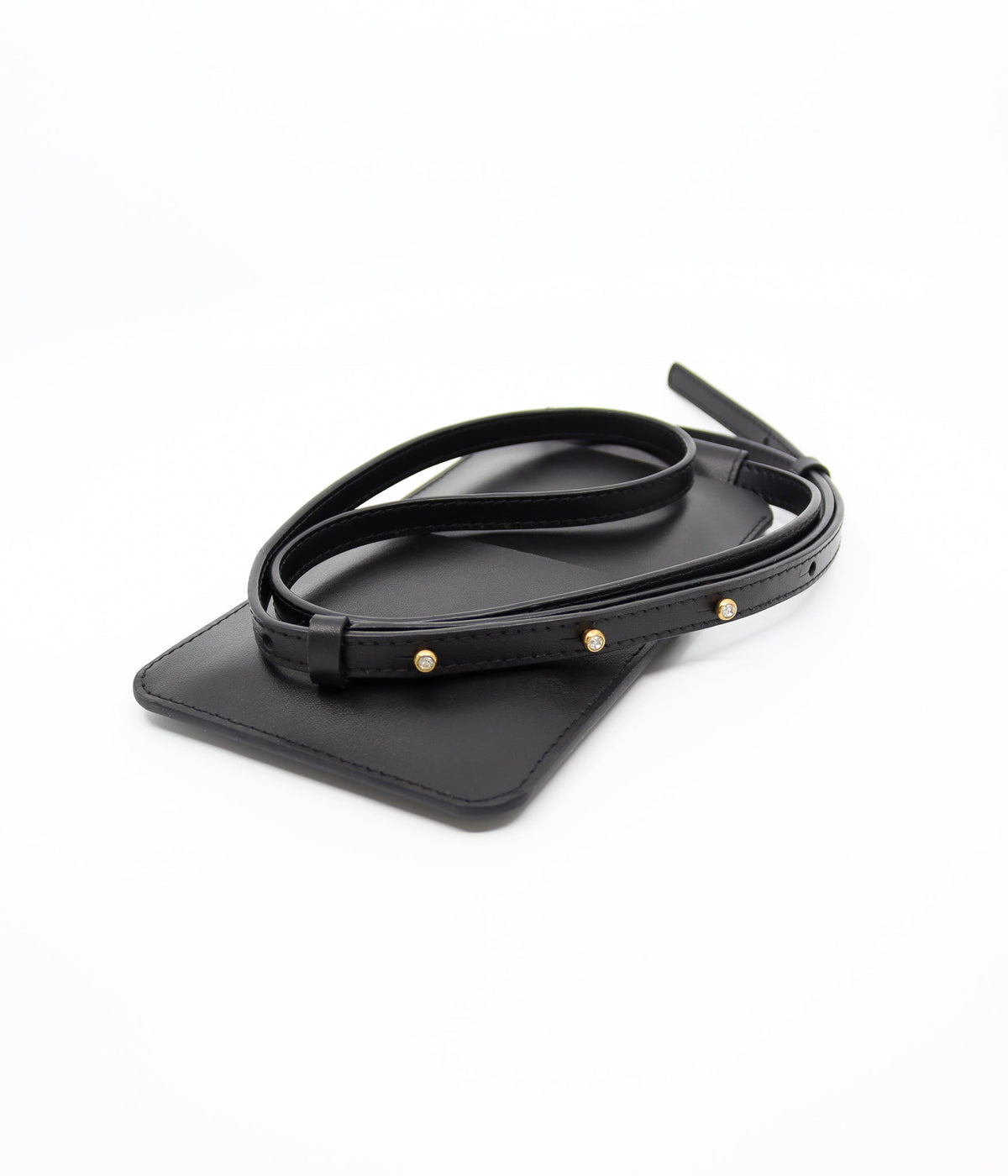 Handytasche aus Leder in Schwarz – Ansicht 2