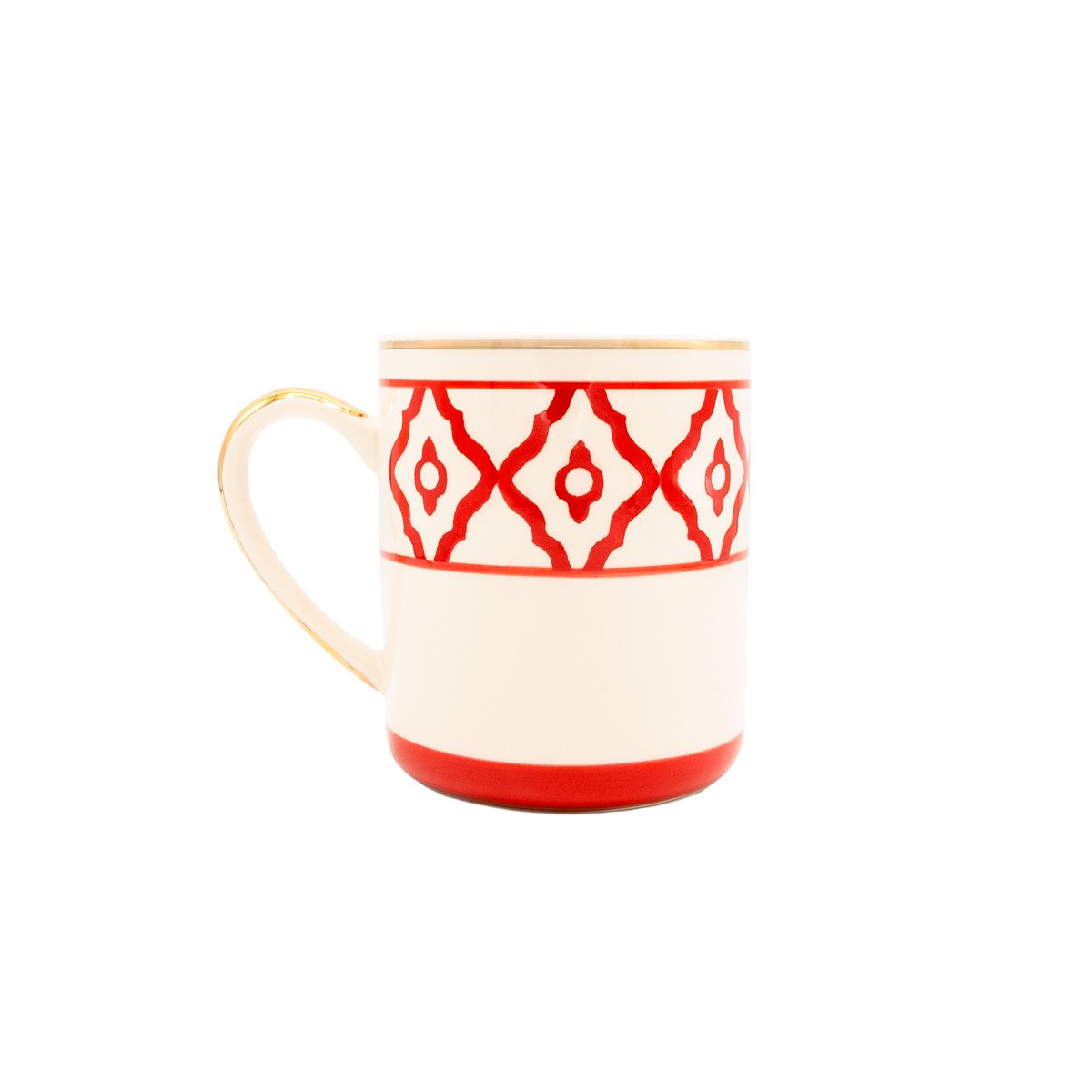 Kaffeetasse Dackel von Michael Platin Design, handbemalt mit Goldrand