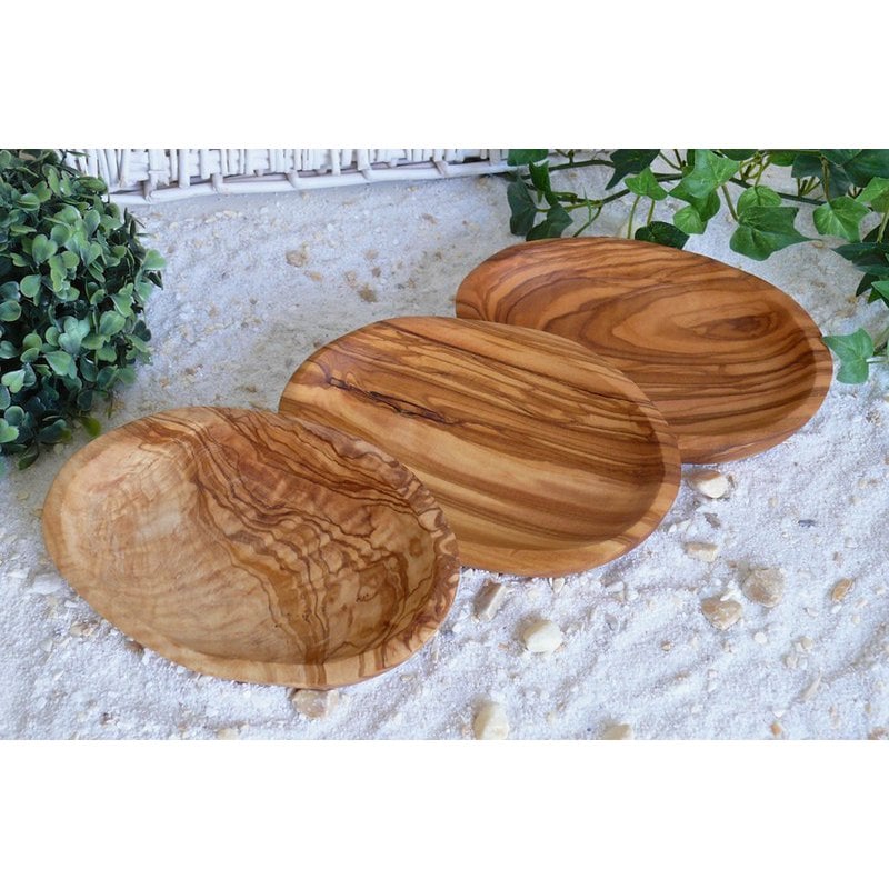 Ovale Schälchen aus Olivenholz im 3er-Set