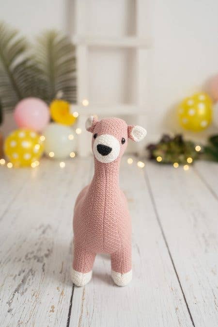 Gehäkeltes Stofftier Reh in Rosa von Crochetts – Ansicht 3