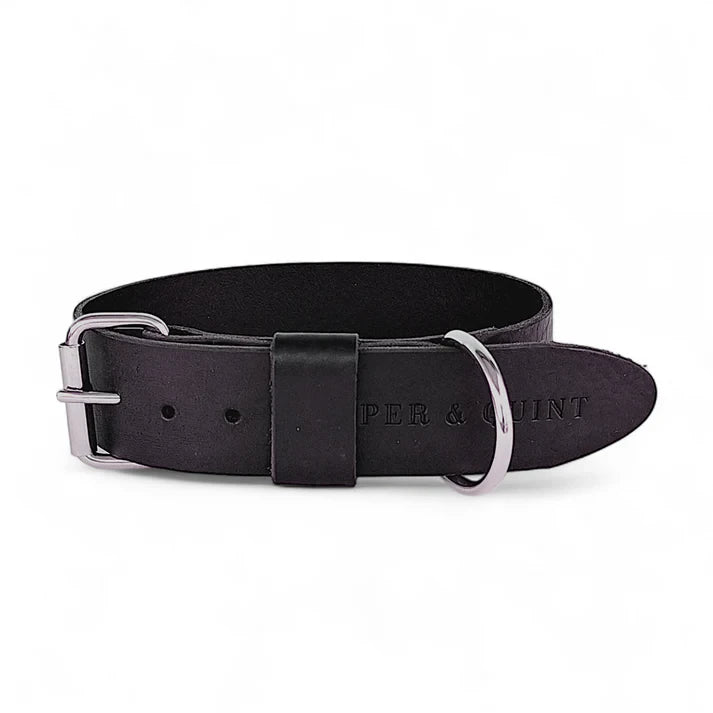 Breites Lederhalsband in Schwarz von Cooper &amp; Quint