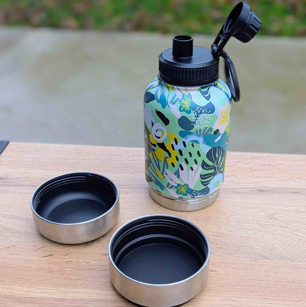 Trinkflasche für Hunde 1 L im Riff-Muster von Goofy Goldens – Ansicht 7