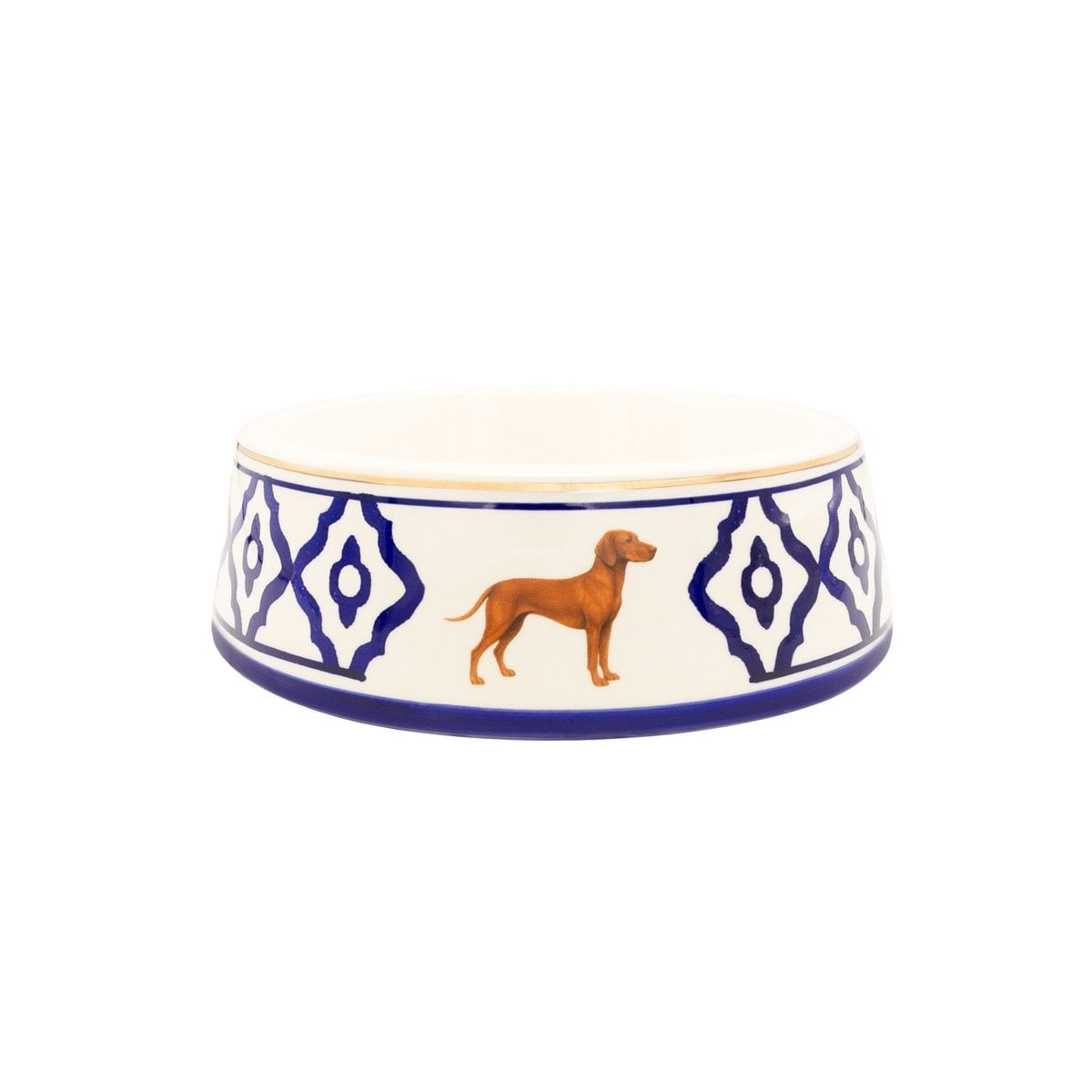 Hundenapf Vizsla von Michael Platin Design, handbemalte Keramik mit Goldrand