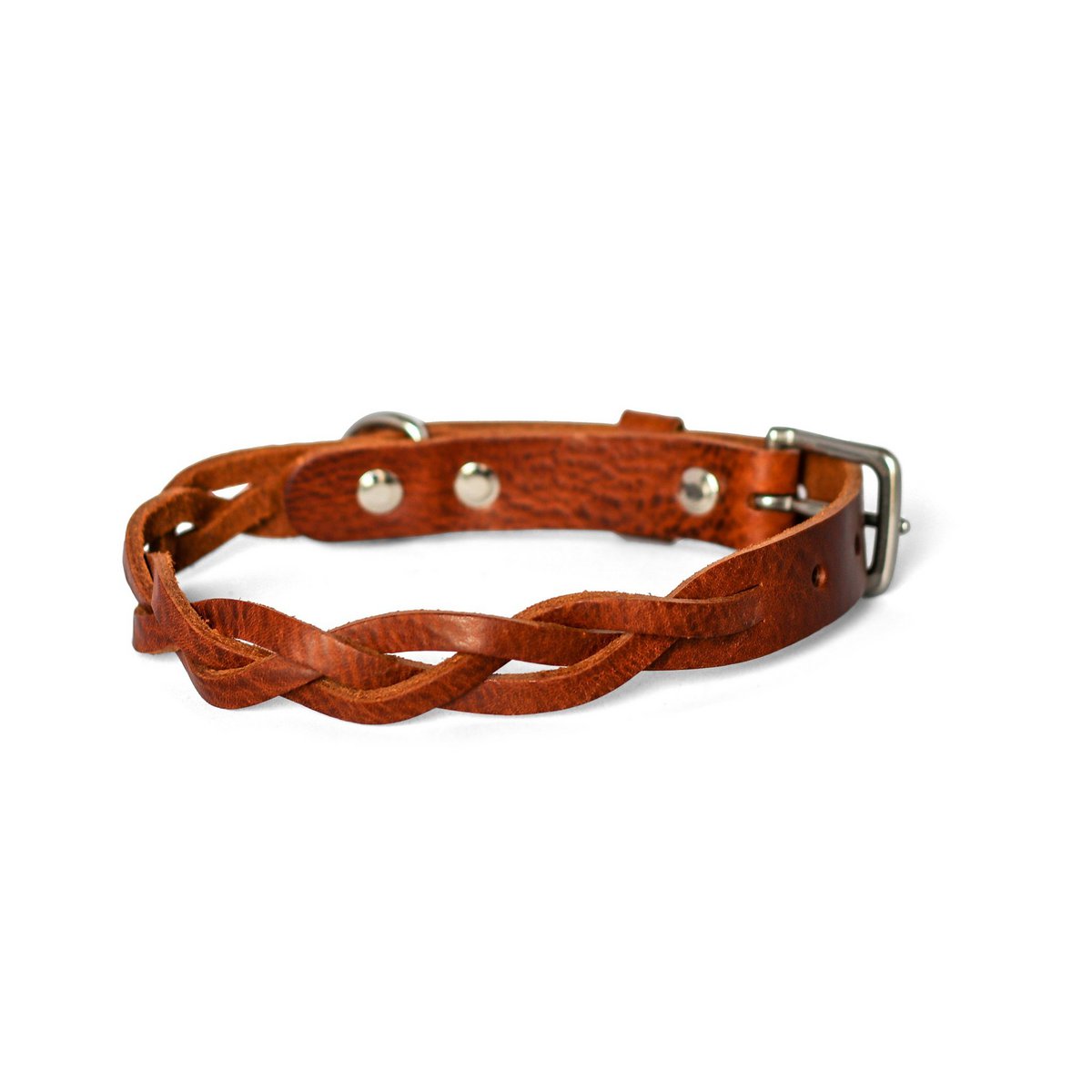 Geflochtenes Lederhalsband TWISTED in Braun von Cooper &amp; Quint
