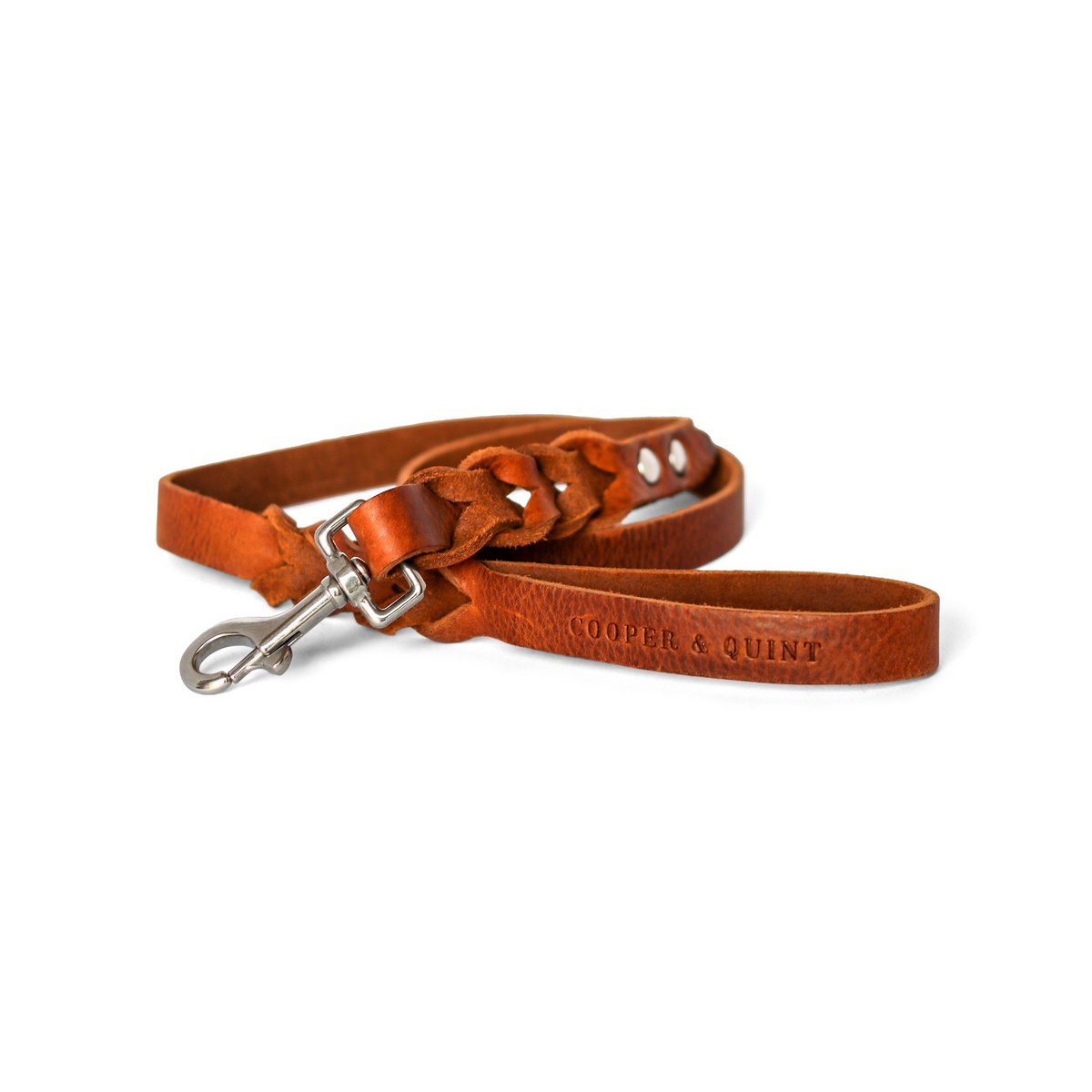 Geflochtene Lederleine TWISTED in Braun von Cooper &amp; Quint
