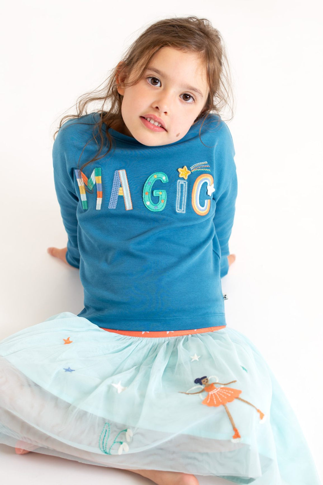 Frugi Bethany Langarmshirt Hellblau – Ansicht 2