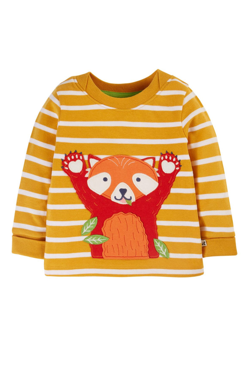 Frugi Kinder Langarmshirt Gelb mit Rotem Panda