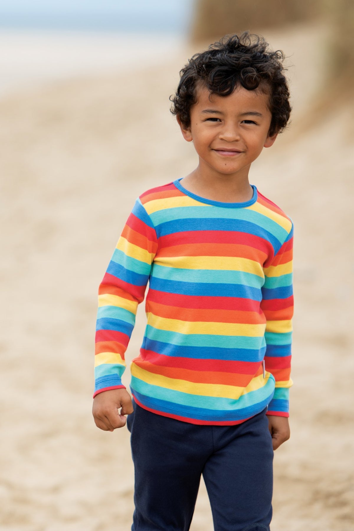 Frugi Ringelshirt Regenbogen Blau – Ansicht 2