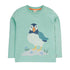 Frugi Adventure Langarmshirt Mintgrün mit Papageientaucher