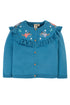 Frugi Romi Rüschen-Strickjacke Petrol mit Feen