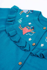 Frugi Romi Strickjacke Petrol – Ansicht 4