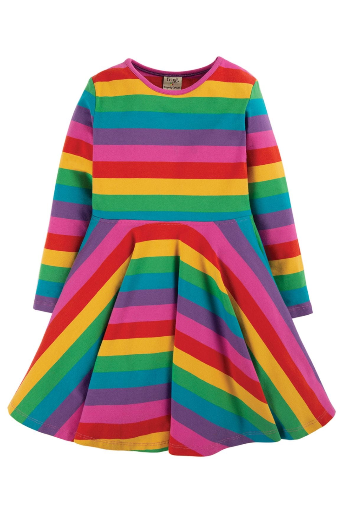Frugi Sofia Skaterkleid mit Regenbogenstreifen