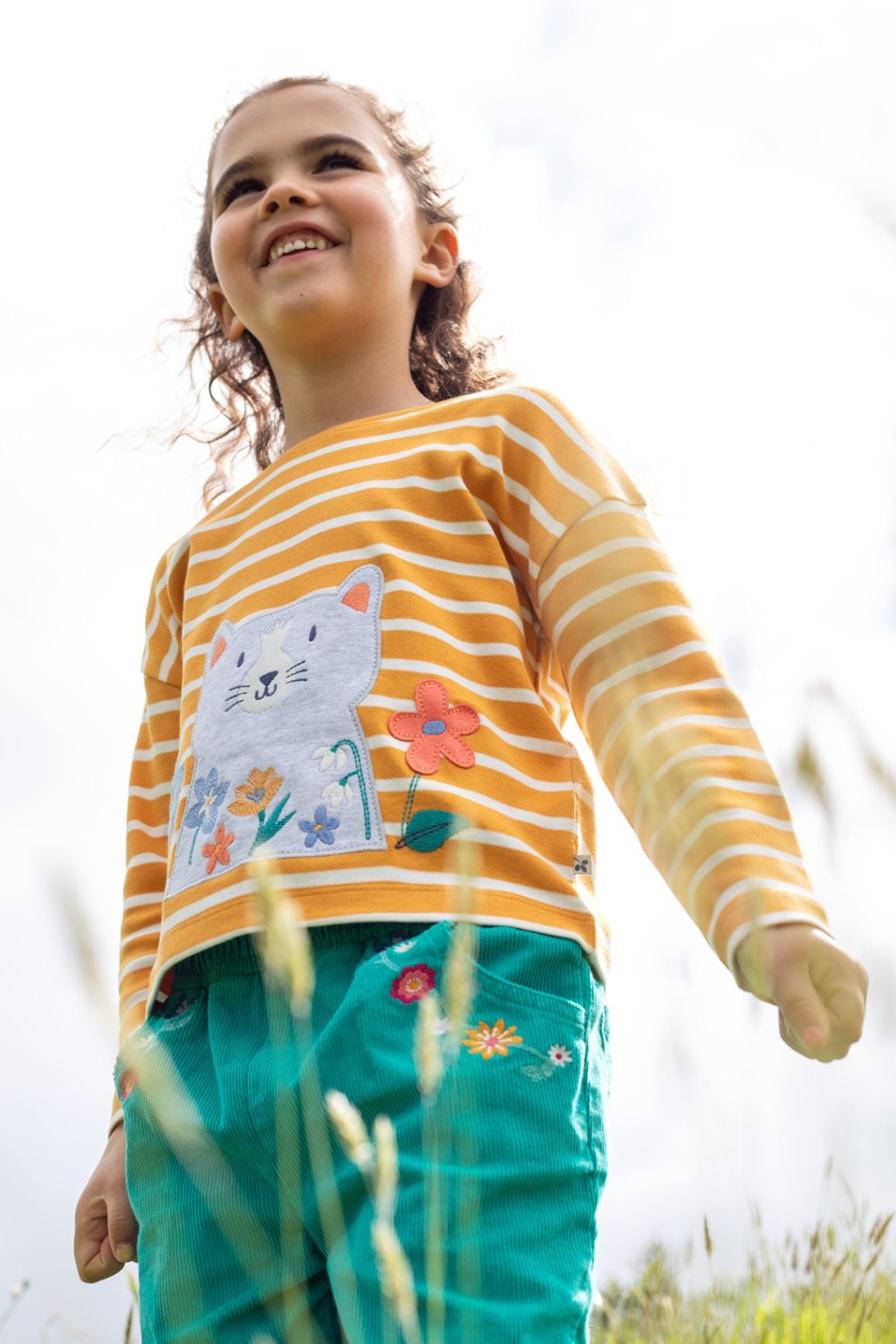 Frugi Langarmshirt Gelb Katze – Ansicht 2