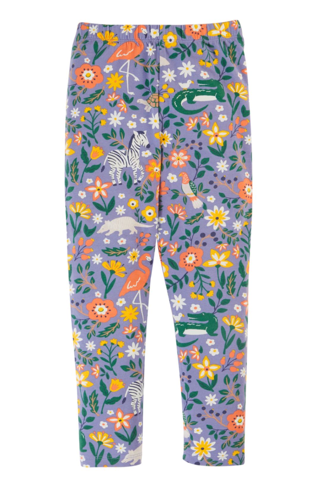 Frugi Libby Leggings Lila mit Regenwald-Freunden