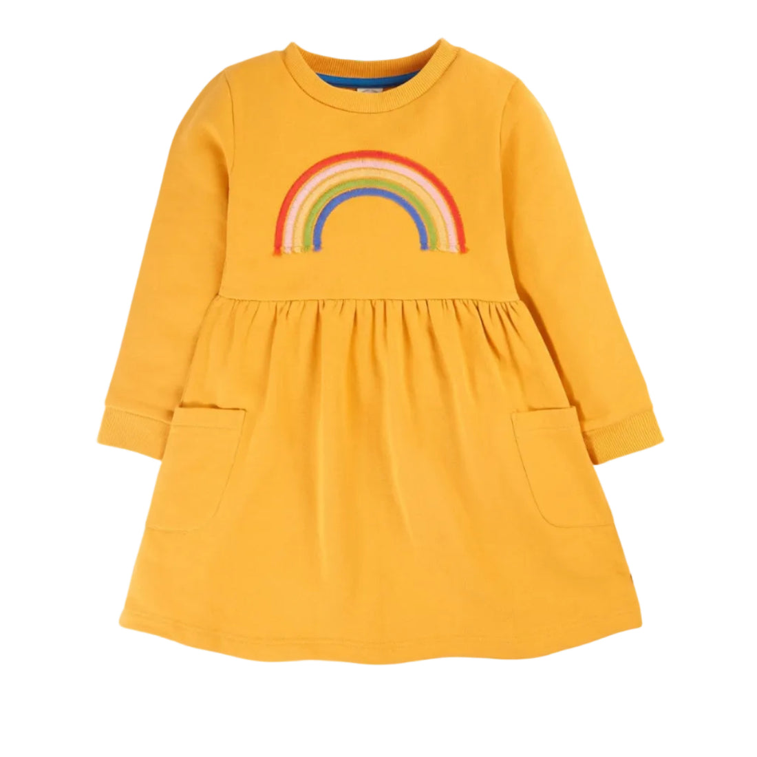 Frugi Kinderkleid Gelb mit Regenbogen